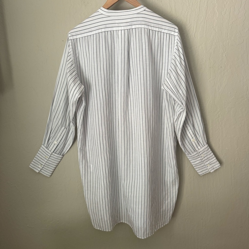 NILI LOTAN Loria Tunic Shirt Dress WITH ORIGINAL TAG Linen Cotton Stripe Size M - Picture 11 of 16